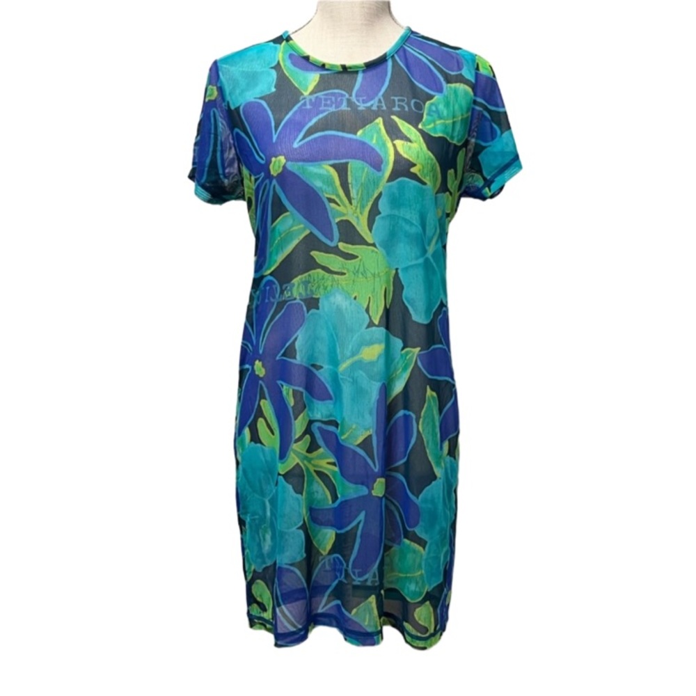 VINTAGE JAG sheer colorful floral print cover up